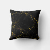 ブラック&モダン金ゴールドマーブルストーン クッション (裏面)