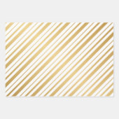 ブラック&モダン金ゴールドメリークリスマスツリー ラッピングペーパーシート (正面3)