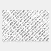 ブラック&モダン金ゴールドメリークリスマスツリー ラッピングペーパーシート (正面)