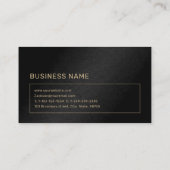 ブラック&モダン金ゴールドモノグカスタムラムプロフェッショナル 名刺 (裏面)