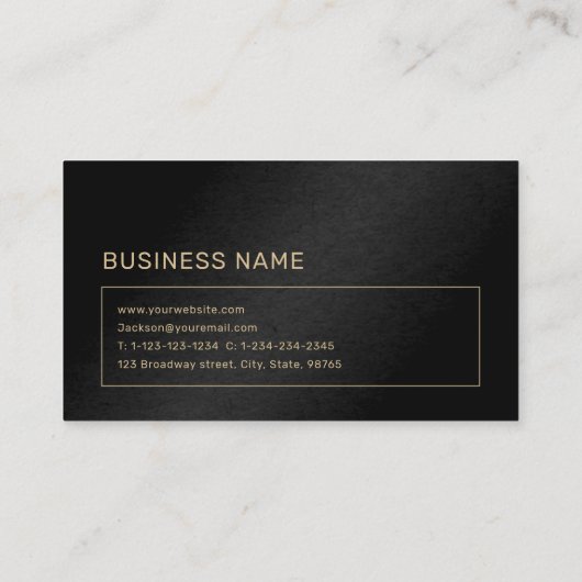 ブラック&モダン金ゴールドモノグカスタムラムプロフェッショナル 名刺 (裏面)