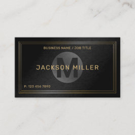 ブラック&モダン金ゴールドモノグカスタムラムプロフェッショナル 名刺