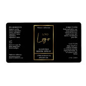 ブラック&モダン金ゴールドロゴルームスプレーボトルラベル ラベル (正面)