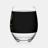 ブラック&モダン金ゴールド60th誕生日カクテルパーティー ステムなしワイングラス (左)