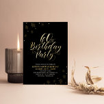 ブラック&モダン金ゴールド60th Birthday Party 箔招待状<br><div class="desc">この祝大人のバースデーパスタイリッシューティフォイルの招待で特別な日。このデザインはシックな金ゴールドフォイル文字"60thバースデーパーティー"と輝く紙吹雪を備えている。私のショップBaraBomDesignでは、より多くのデザインやパーティー用品が利用可能である。</div>