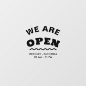 ブラック モダン オープンしています ウィンドウ クリング ウィンドウサイン (シート)