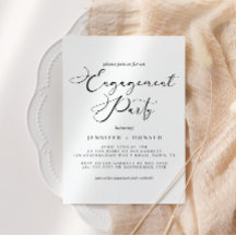 ブラック モダン シンプル スクリプト ウェディングエンゲージメント