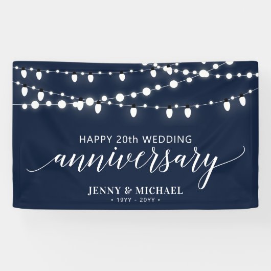 ブラック モダン ハッピー 10周年 結婚記念日 バナー 横断幕 (横)