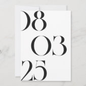 ブラック モノクローム エステティック エレガント ウェディング 招待状 (裏面)