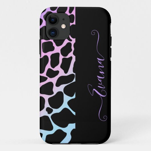 ブラック&ユニオンテーマカウスポット名前をカスタムする Case-Mate iPhoneケース (裏面)