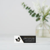 ブラック&ユニーク金ゴールドライブラリのブックマークの名刺 スキニー名刺 (スタンド正面)