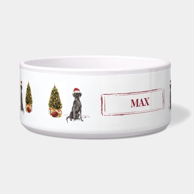 ブラック・ラおもしろいボ・クリスマス・ドッグと木 ボウル (左)