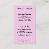 ブラック&ライトピンクのダマスクの名刺 名刺 (裏面)