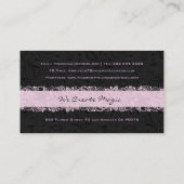 ブラック&ライトピンクヴィンテージフローラレース 名刺 (裏面)