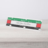 ブラック·ライブズ·マター·パン·アフリカの旗白ハート デスクネームプレート (正面)