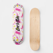 ブラック「ライブ・トゥ・ライド」モットーの明るいグラフィティ スケートボード (正面)