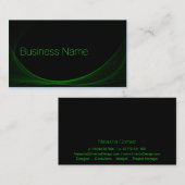 ブラック&ライムカッコいいグリーンワイヤーフレーム – 名刺 (正面/裏面)