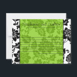 ブラック/ライムグリーンフローラダマスクウェディングアドバイスカード アドバイスカード<br><div class="desc">これらの愛らしい書き込み可能なアドバイスカードは、任意の結婚に完璧な追加である。チップのシャーパイペンと一緒にこれらのカードを単に素晴らしお客様に渡す。お客様は新しい書新婦と新郎のアドバイスを下げることができます。これらの用紙は、光沢のある超重量重量120ポンドのカバー素材（カードストック）に4.25インチx 5.6インチのサイズで印刷される。私たちは、このデザインに専念する全体のラインを私たちのザズル店で結婚は、招待状(5x7)、返品ラベル、郵送ラベル、封筒用シール、郵便切手、カップケーキを選ぶ、ウォーターボトルラッパー、ハーシーの1.55ozを含む。大きなバーラッパー、ハーシーのミニチュアバッグラッパー、電子レンジのポップコーンアドバイスラッパー、書き込み可能座席表、グッズバッグトッパー、FLATサンキューカード(4x5)、HAPPEDサンキューカード(4x5)、メッセージカード、メニューカード、ミントマッチブック、棒つきキャンデーカバー、ブックマーク、ビンゴカードマーカー、ビンゴカード呼び出しシート、書き込み可能カード(4x5)、など。</div>