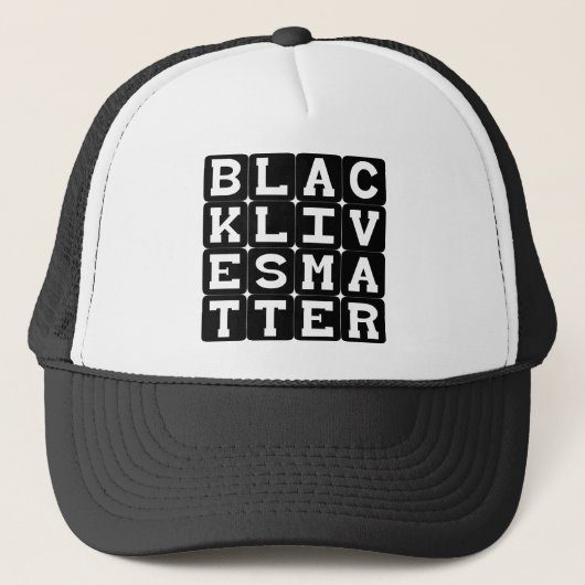 ブラック・ライヴズ・マター BLM スクエア柄 キャップ (正面)