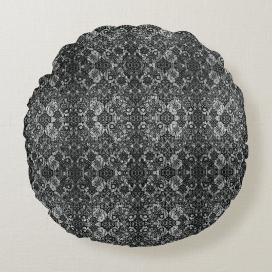 ブラック・ラケワーク・アーティストリー ラウンドクッション (正面)