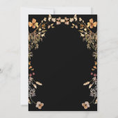 ブラック ラスティック ワイルドフラワー リース フレーム 秋の結婚式 招待状 (裏面)