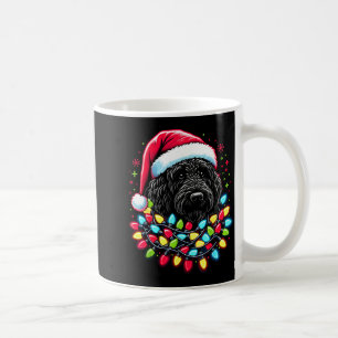 ブラック・ラブラドゥードル クリスマスツリー Xmas ライト ドゥードル コーヒーマグカップ