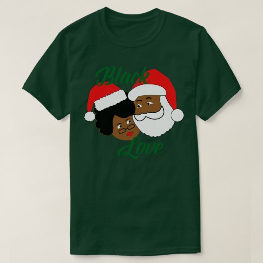 ブラック・ラブ・ブラック・サンタ夫人クロース Tシャツ (デザイン正面)