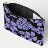 ブラック/ラベンダーのピンクビキニ模様 アクセサリーポーチ (見開き)