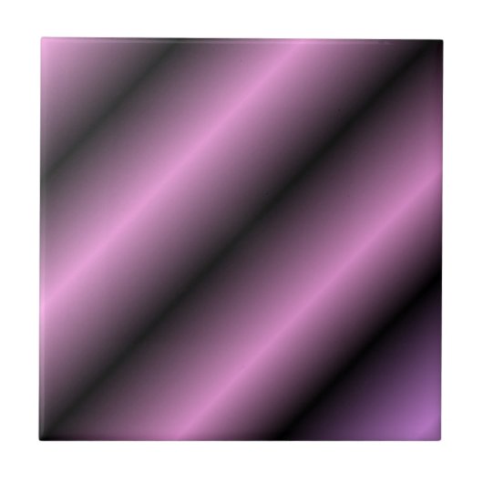 ブラック&ラベンダーストライプ タイル (正面)