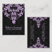 ブラック&ラベンダーフローラレース 名刺 (正面/裏面)