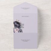 ブラック&ラベンダーフローラ オールインワン招待状 (外側)