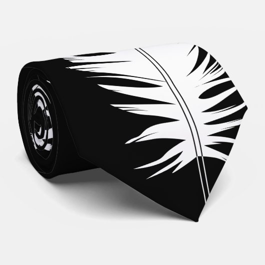 ブラック、ラヴェンス、フェザー ネクタイ (ロール)