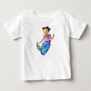 ブラック・リトル・マーメイドの幼児用Tシャツ ベビーTシャツ