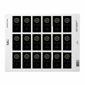 ブラック&リースモノグラムメリークリスマスラベル ラベル (フルシート)