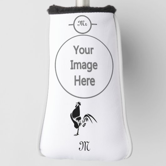 ブラック・ルースターがグッド・モーニング・アラームを鳴らす ゴルフヘッドカバー (回転90)