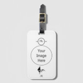 ブラック・ルースターがグッド・モーニング・アラームを鳴らす ラゲッジタグ (正面縦)