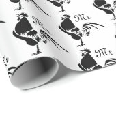 ブラック・ルースターがグッド・モーニング・アラームを鳴らす ラッピングペーパー (ロールコーナー)