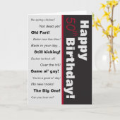 ブラック&レッドおもしろいオールドエイジジョーク誕生日 カード (黄色い花)