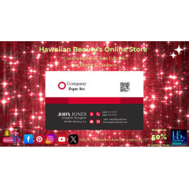 ブラック&レッドの名刺10 Pack of 100 名刺