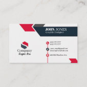 ブラック&レッドの名刺11パック100 名刺 (正面)