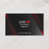 ブラック&レッドの名刺38パック100 名刺 (裏面)