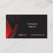 ブラック&レッドの名刺41パック100 名刺 (裏面)