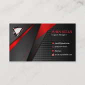 ブラック&レッドの名刺51パック100 名刺 (正面)