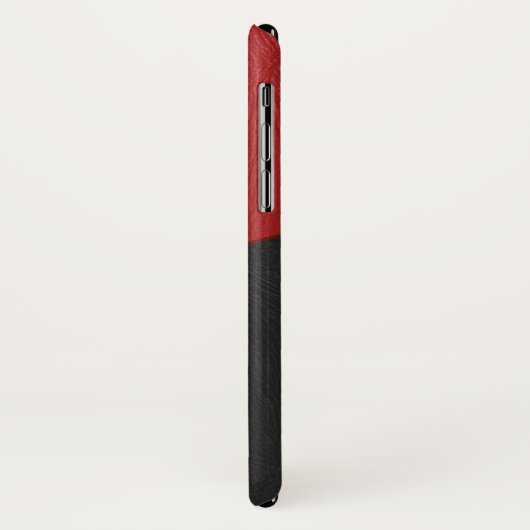 ブラック&レッドの幾何学的ヴィンテージレザー Case-Mate iPhoneケース (裏面/左)