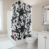 ブラック&レッドインク/(ばちゃばちゃ)跳ねる+あなたのバックガー。&アイディア シャワーカーテン (インサイチュ)