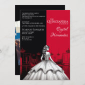 ブラック&レッドキンセアニラ 招待状 (正面/裏面)