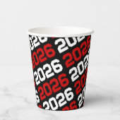 ブラック&レッドクラスの卒業式 紙コップ (裏面)