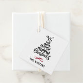 ブラック&レッドクリスマスツリーレタリングホリデイ フェイバータグ (インサイチュ)