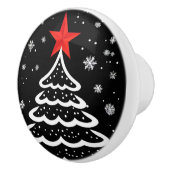 ブラック&レッドクリスマス セラミックノブ (右)