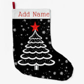 ブラック&レッドクリスマス ラージクリスマスストッキング (正面)